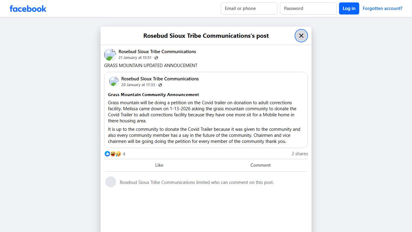 GRASS MOUNTAIN... - Rosebud Sioux Tribe Communications Facebook